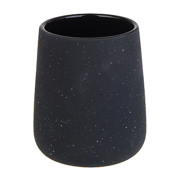 VETTA Стакан для ванной комнаты, 400 мл, 10,5x9x9 см, керамика, "Крошка" черный