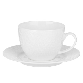 Набор чайный 2 пр., 275мл, MILLIMI, Узоры белые, фарфор