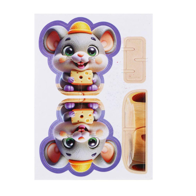 BY Пазл 3Д "Милые животные" 6х8,4см, пенокартон, 25 дизайнов