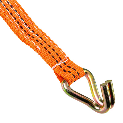 Стяжка груза 5 м, храповик 110мм, ширина ленты 25мм, 500/900кг, J-крюки, ЕРМАК