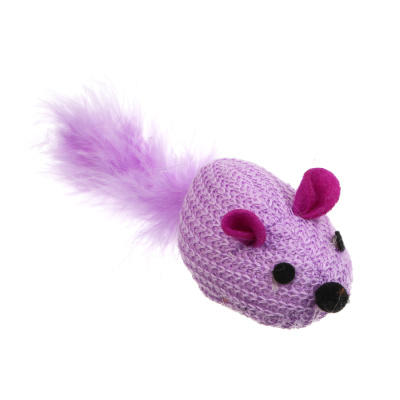 Набор игрушек для кошек, тм VETTA, мышки вязаные, п/э, перо, 14см, 2шт