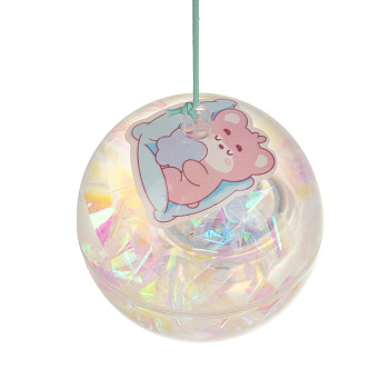 Игрушка мяч с блестками, каучук, PP, вода, d6,5см, 3хLR1130, 6 дизайнов