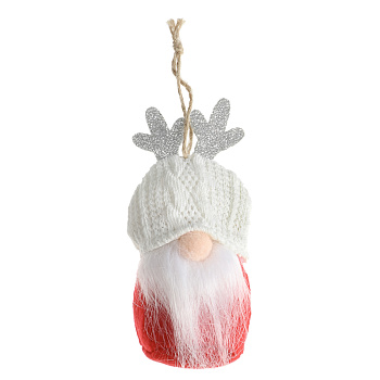 СНОУ БУМ Подвес гномик 6x13 см, полиэстер, белый, красный