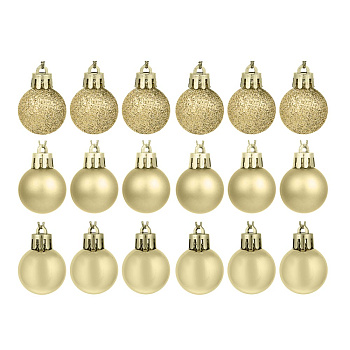 СНОУ БУМ Набор шаров 3 см, 18 шт, золото, 26-98