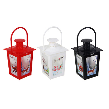 СНОУ БУМ Светильник декоративный LED в виде фонаря, 7x11,6см, PP, 3хAG10, 1 режим, 3 дизайна