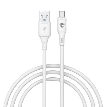 Кабель для зарядки USB(A)-Type C BY Twist, 36Вт, 1 м, 3A, гибкий силикон, белый