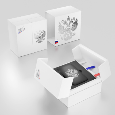 BY Аккумулятор мобильный Светящийся 10000мАч, USB-A,USBC,встр.каб.,QC,PD,22.5W, Герб, короб. белая