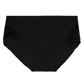 GALANTE Трусы женские макси с декором, р.56, 95%хлопок, 5%спандекс, черный, НБ25-15