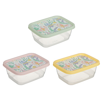Ботаника Контейнер для продуктов прямоугольный 0,5л, пластик, 3 цвета