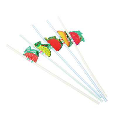 Трубочки для напитков тм Fntastic 12шт, 240x5мм, "Фрукты", цветные