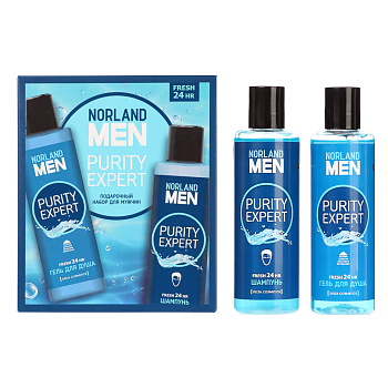 Подарочный набор мужской NORLAND MEN Purity expert:Гель для душа 200мл+шампунь 200мл