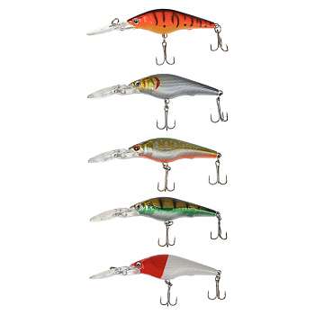 Воблер "Минноу Классик" тм AZOR FISHING, F, 5,7гр, 87мм, 1,0-1,5 м, 5 цветов