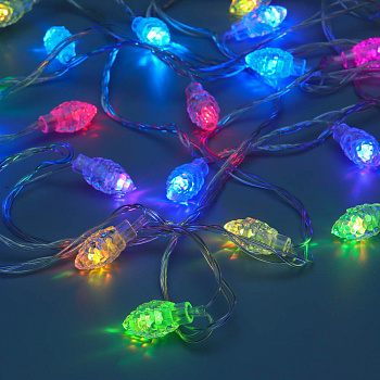 СНОУ БУМ Гирлянда эл. вьюн 4м, 20LED, мульти в диоде/RGRB, перелив, ПВХ прозрачный, 220B
