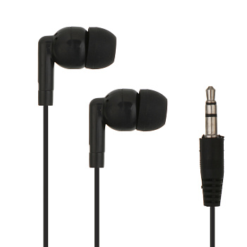 Наушники проводные внутриканальные BY Promo, 100см, jack 3.5мм, чёрный