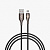 Кабель для зарядки USB(A)-iP BY Керамика, 1м, 2.4А, Быстрая зарядка, тканевая оплётка, черный