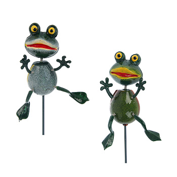 Фигурка на стержне "Лягушка" тм INBLOOM, 12х6х60см, пластик, металл