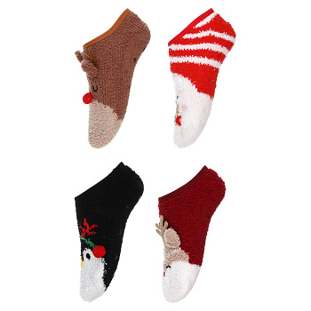 GALANTE Носки-антизаносы новогодние, р.23-25, 100% полиэстер, разноцветные