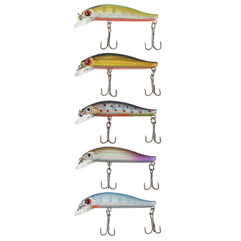 Воблер "Мини Минноу" тм AZOR FISHING, F, 4,0гр, 55мм, 0,0-0,8м, 5 цветов