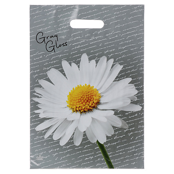 Пакет Грэй Глосс Ромашка-пакет вырубной, XL 43х32см, 50 мкм, ПВД