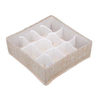 Кофр для мелочей тм VETTA ЛЁН, полиэстер, 30х30х10см, бежевый