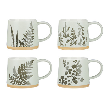 Кружка Ботаника тм MILLIMI, 380мл, 4 дизайна, фарфор