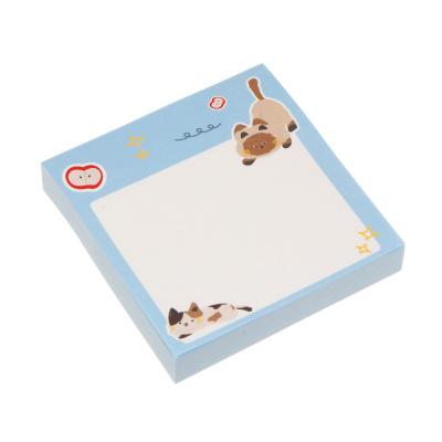 Бумага для заметок клейкая 8х8см, 100л, 80г, "Единорожка/Котики", 2 дизайна