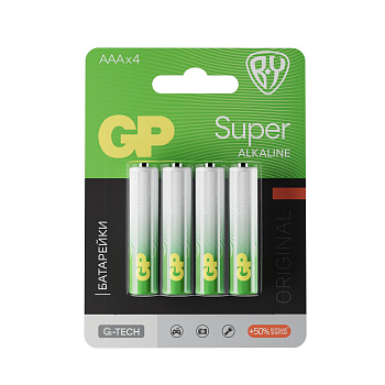 Батарейки AAA GP Super BY Original 4шт 24AGM-2CR4 в блистере