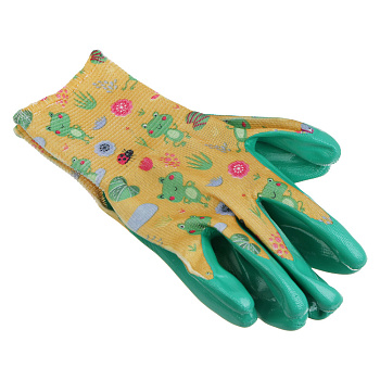 INBLOOM Перчатки садовые, с нитриловым полуобливом, полиэстер, р.6, 20,5см, 27г, разноцветные