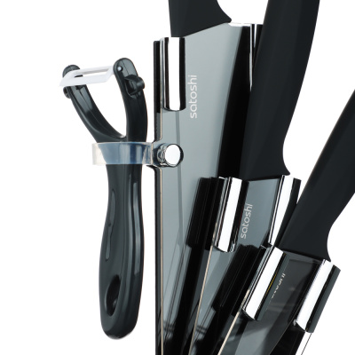 SATOSHI Орис Набор ножей 5пр Ножи 8,9см; 12,7см; 20,3см, овощечистка, подставка для ножей