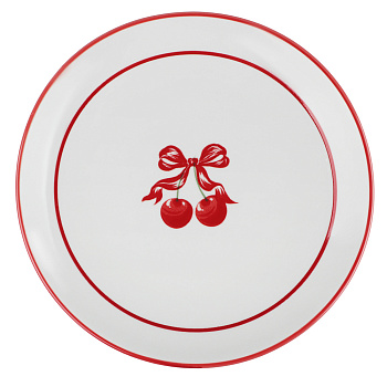 Тарелка закусочная Черри тм MILLIMI, 19,5см, фарфор, белый