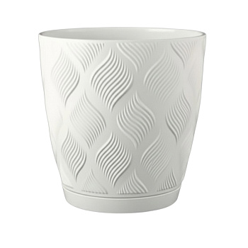 Горшок для цветов с поддоном "Мираж" 3,7л, d19,5см, цв.белый