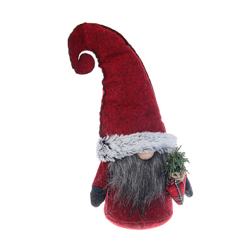 СНОУ БУМ Фигура декоративная "Гномик" 29 см, полиэстер, красный