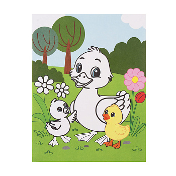 Фреска из песка с цветным фоном "Микс", бумага, песок 8-10цв., 21х27см