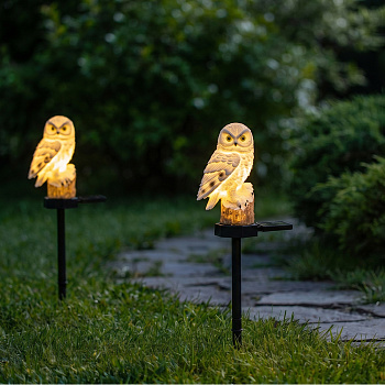 Светильник сад.на солн.бат.тм INBLOOM Сова, 7х8.5х44см,1LED,шамп.,AAA200/600mAh Ni-MH,1реж., полист.