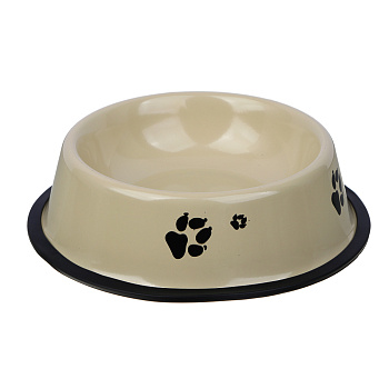 VETTA Миска металлическая бежевая, антискользящая, 17,5х4 см, 300 мл