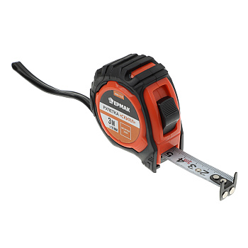 ЕРМАК Рулетка "СКИЛЛ", 3м х 16мм, 2х-сторонний зацеп + магнит, корпус ABS+TPR