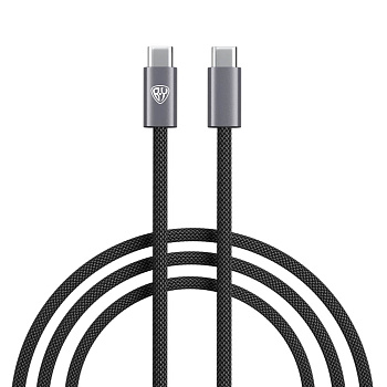Кабель для зарядки Type C-Type C BY Absolut, 100Вт, 2м, 5A, E-Marker, нейлон, черный