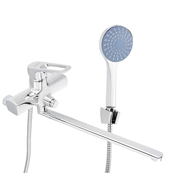 СоюзКран Смеситель для ванны с душем, прямой излив 35см, керам. картридж 35мм, хром, цинк, SK08-P137