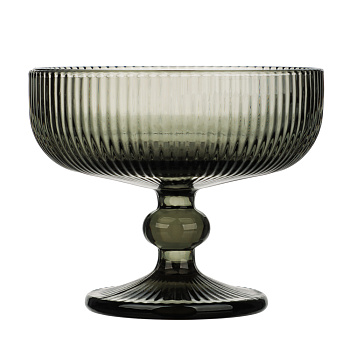 MILLIMI Бокал-креманка Грея, 250мл, стекло, серый, рифленый