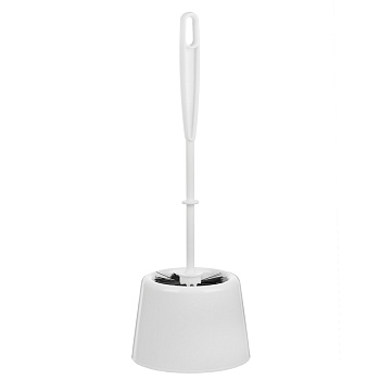 Комплект WC "Мини", ёрш + подставка, пластик, белый, щетина чёрная