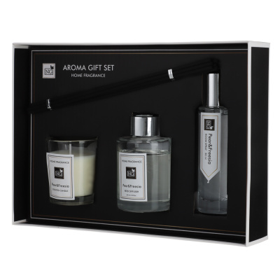 NEW GALAXY Набор Home ароматизатор-диффузор, спрей и свеча, 60, 30мл 50г wood sage,white flower,pear