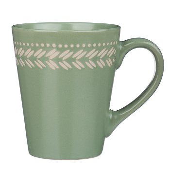 Кружка 330мл, тм MILLIMI Треция фисташковый, керамика