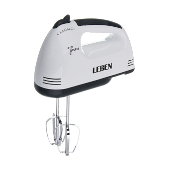 LEBEN Миксер ручной, 300Вт, 7 скоростей, 2 пары насадок из нерж.стали, корпус пластик