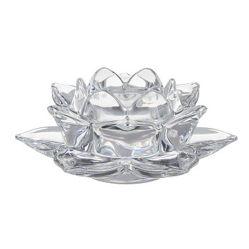 Подсвечник тм LADECOR "Цветок лотоса" стеклянный, 12,5x12,5x5 см