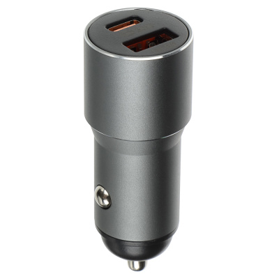 ЕРМАК Зарядное устройство в авто, USB QC3.0+PD, 5V-3A, 9V-3A, 12V-2,5A, металл