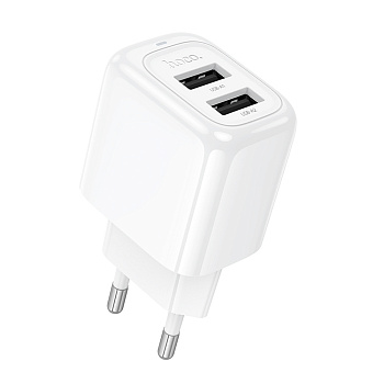 hoco. Зарядное устройство модель CS51A, 2хUSB-A 12W, цвет: белый