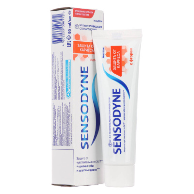 Зубная паста Sensodyne Защита от кариеса с фтором, туба, 50мл