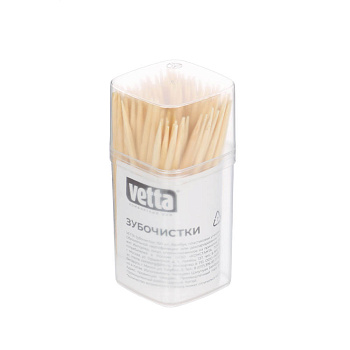 Зубочистки тм VETTA, бамбук, пластиковая упаковка, 150шт