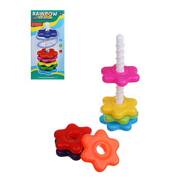 Развивающая игрушка пирамидка "Шестерёнки" 8 деталей, PE