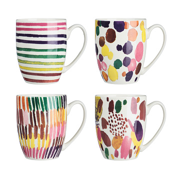 MILLIMI Кружка Абстракция, 330мл, фарфор, 4 дизайна